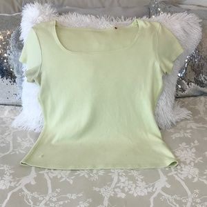 Segments Classic Women’s Light Pastel Green T-Shirt/Squared Scoop Neckline